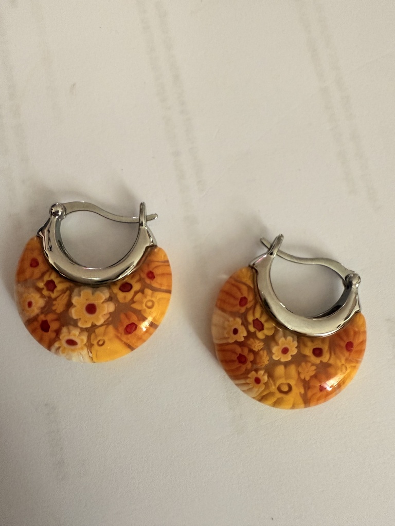 Arete de vidrio  amarillo